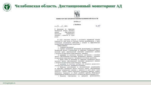 Челябинская область. Дистанционный мониторинг АД