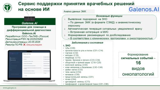 Программа для помощи в дифференциальной диагностике Galenos.AI